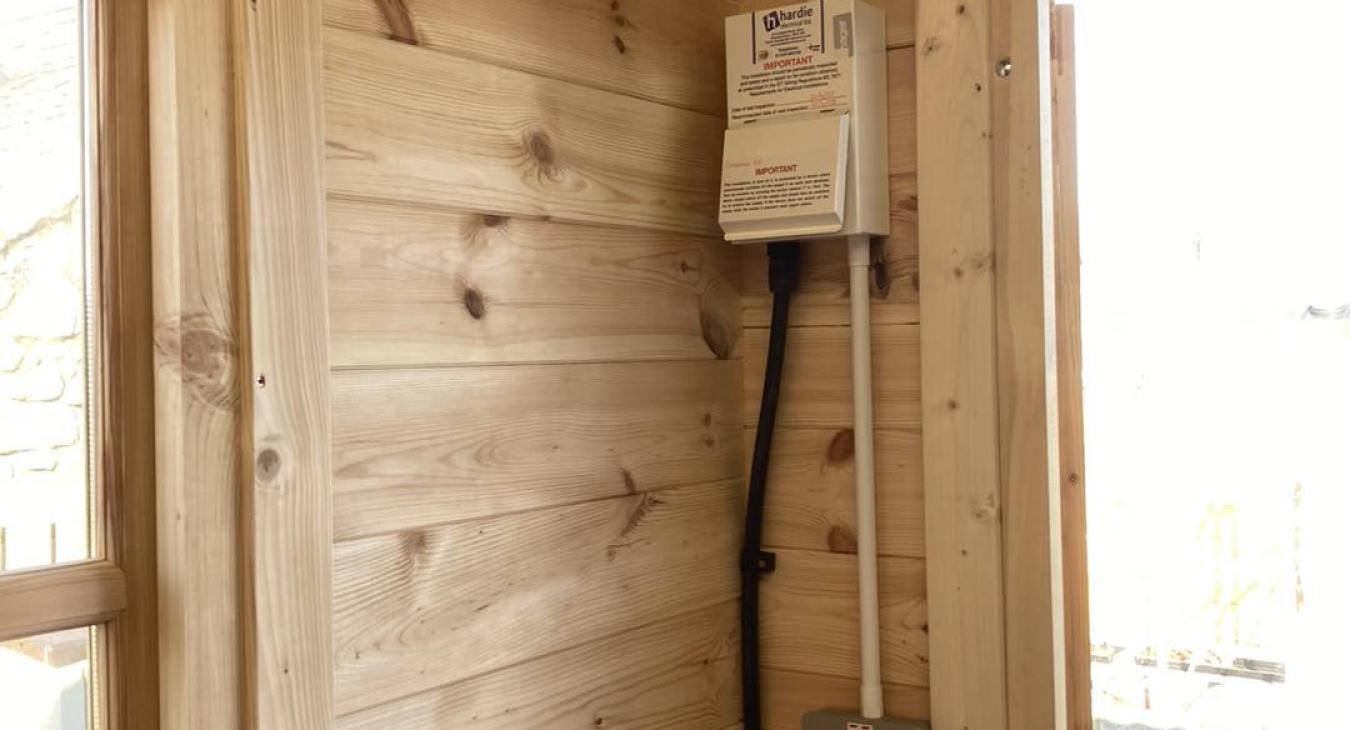 Log cabin electrical installation Hardie Electrical Ellon