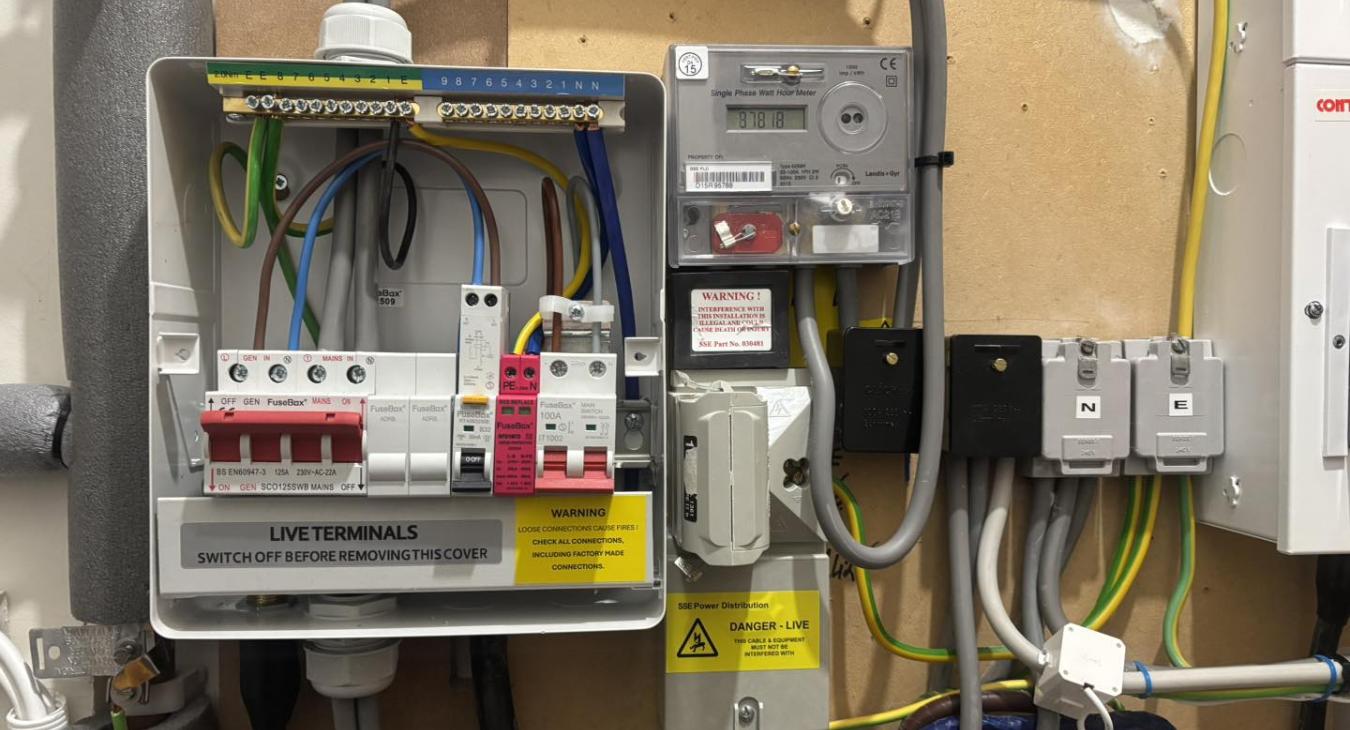 Back up generator changeover switch installation in Aberdeenshire