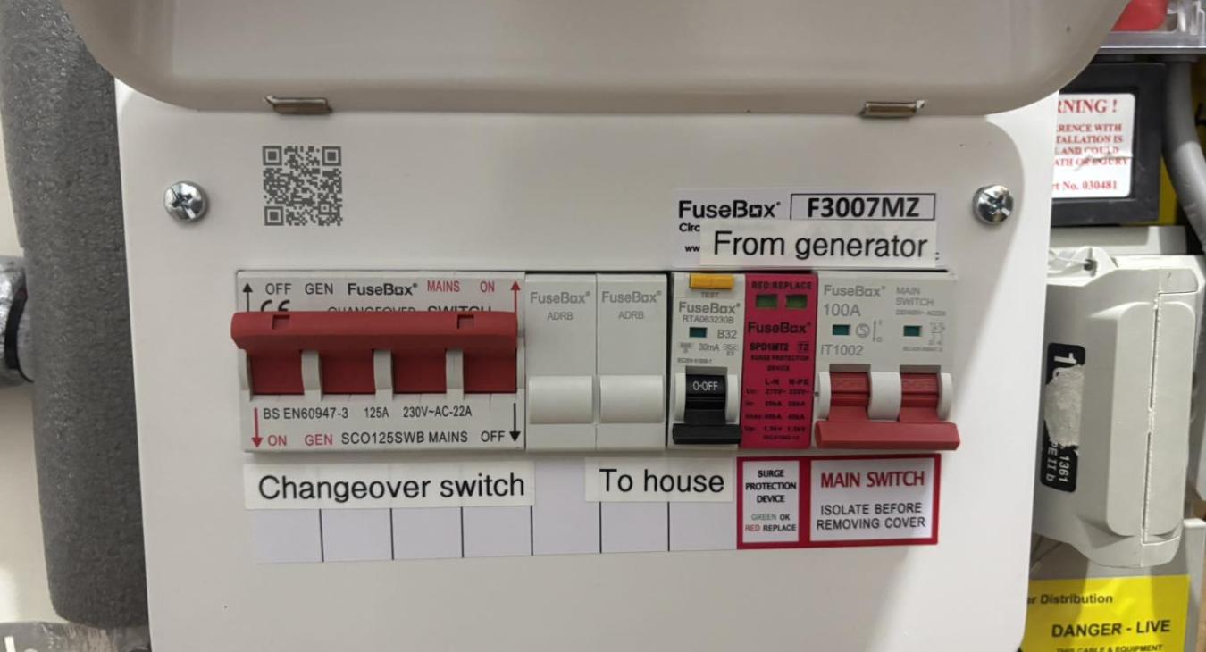 Back up generator changeover switch installation in Aberdeenshire